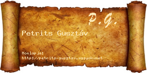 Petrits Gusztáv névjegykártya